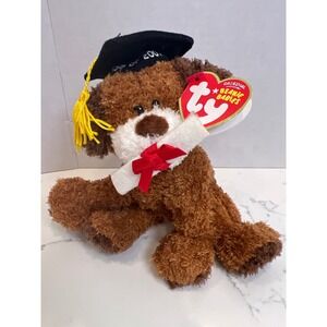 Ty Beanie Baby Honor Roll Graduation Dog Plush Brown Class of 2007 with Tags
